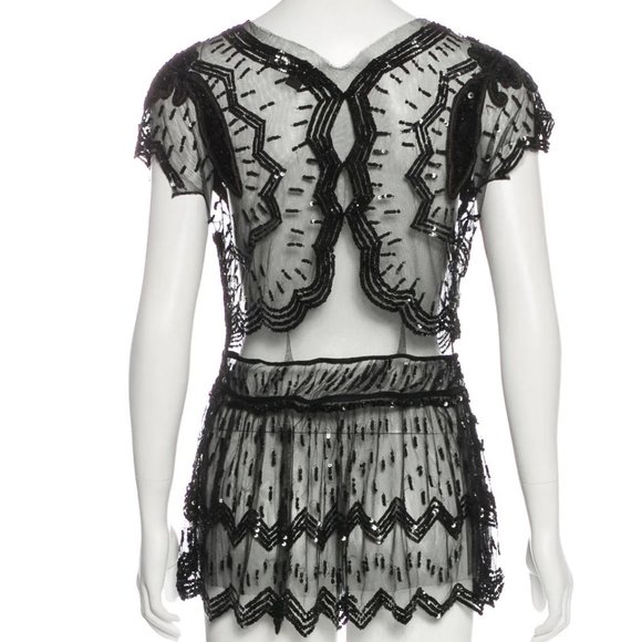 🎉🎉Host Pick🎉🎉 JILL STUART Mesh Embellished Blouse Size: L - Picture 3 of 5